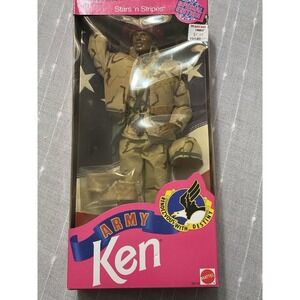 NIB 1992 Mattel Stars 'n Stripes Army Ken Barbie AA 5619